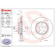 BREMBO 09D62811 Тормозной диск передний для MAZDA 6 Estate (GJ, GL) I CX-5 (KE, GH, KF) I 297x28mm