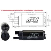 AEM 50-1000 Насос топливный AEM 340 л/ч с установочным комплектом