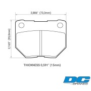 DC BRAKES DC0461P15 Колодки STR.S+ задние для SUBARU WRX, NISSAN Skyline (R32系) (GTS-t TypeM) I (OEM 2POT SUMITOMO)