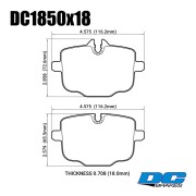 DC BRAKES DC1850P18 Колодки STR.S+ задние для BMW M3 I M4, ALPINA B7 (G12) Biturbo All-wheel Drive