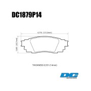 DC BRAKES DC1879P14 Колодки STR.S+ задние для TOYOTA Camry I Rav4, LEXUS ES I UX
