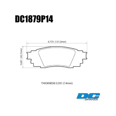 DC BRAKES DC1879P14 Колодки STR.S+ задние для TOYOTA Camry I Rav4, LEXUS ES I UX DC BRAKES DC1879P14 Колодки STR.S+ задние для TOYOTA Camry I Rav4, LEXUS ES I UX