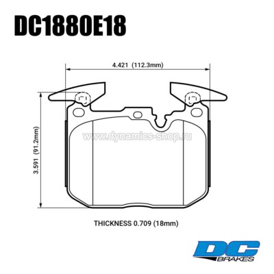 DC BRAKES DC1880E18 Колодки RT.2 передние для BMW M2 I M3 I M4 I BMW Performance Caliper DC BRAKES DC1880E18 Колодки RT.2 передние для BMW M2 I M3 I M4 I BMW Performance Caliper