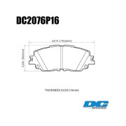 DC BRAKES DC2076P16 Колодки STR.S+ передние для TOYOTA Camry I Rav4, LEXUS ES I UX