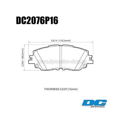 DC BRAKES DC2076P16 Колодки STR.S+ передние для TOYOTA Camry I Rav4, LEXUS ES I UX DC BRAKES DC2076P16 Колодки STR.S+ передние для TOYOTA Camry I Rav4, LEXUS ES I UX