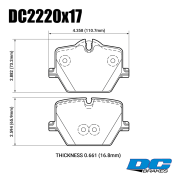 DC BRAKES DC2220P17 Колодки STR.S+ задние для TOYOTA Supra スープラ (A90) I DB42(RZ) I 3.0L, BMW 3 серии I 4 серии