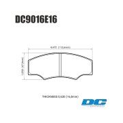 DC BRAKES DC9016E16 (CP2340D43) Колодки RT.2 для суппортов AP RACING CP2340 I CP2361 I CP5144 I 16mm