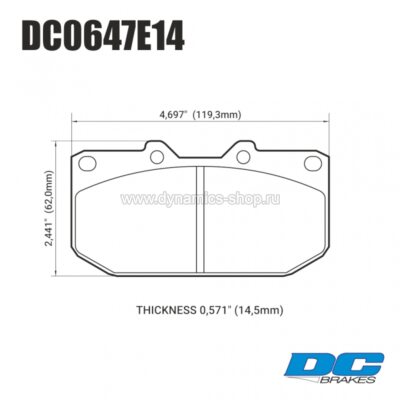 DC BRAKES DC0647E14 Колодки RT.2 передние для SUBARU OEM 4POT SUMITOMO DC BRAKES DC0647E14 Колодки RT.2 передние для SUBARU OEM 4POT SUMITOMO