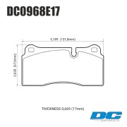 DC BRAKES DC0968E17 Колодки RT.2 задние для BMW M2, AUDI R8, FERRARI F40 I F50, LAMBORGHINI Diablo