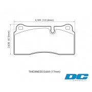 DC BRAKES DC0968V17 Колодки STR.S задние для BMW M2, AUDI R8, FERRARI F40 I F50, LAMBORGHINI Diablo I Без места под датчик