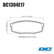 DC BRAKES DC1304E17 Колодки RT.2 задние для TOYOTA Land Cruiser 200 I Tundra I Sequoia, LEXUS LX450D I LX570