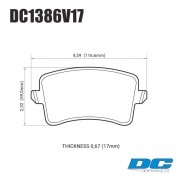DC BRAKES DC1386V17 Колодки Street STR.S задние для AUDI A4 I A5 I A6 I A7 I A8 I Q5 I RS6