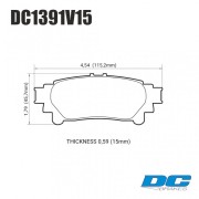 DC BRAKES DC1391V15 Колодки Street STR.S задние для TOYOTA Highlander I Sienna, LEXUS RX350 I RX450h