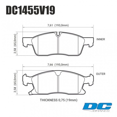 DC BRAKES DC1455V19 Колодки Street HD передние для JEEP Grand Cherokee, DODGE Durango 2 DC BRAKES DC1455V19 Колодки Street HD передние для JEEP Grand Cherokee, DODGE Durango 2