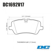 DC BRAKES DC1692V17 Колодки Street STR.S задние для RANGE ROVER SPORT IV I DISCOVERY V