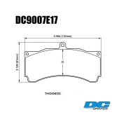 DC BRAKES DC9007E17 Колодки RT.2 для PROMA 6POT, STOPTECH, JBT, ALCON, HPB, XYZ 18mm