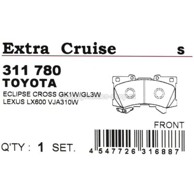 DIXCEL EC-311 780 Колодки Extra Cruise передние для TOYOTA Land Cruiser 300, LEXUS LX500d I LX600 DIXCEL EC-311 780 Колодки Extra Cruise передние для TOYOTA Land Cruiser 300, LEXUS LX500d I LX600