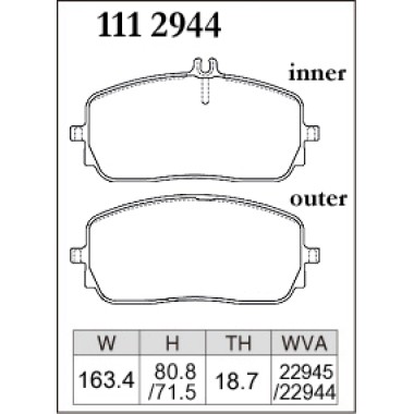 DIXCEL P-111 2944 Колодки Premium type передние для MERCEDES А-Класс (W177) I CLA (C118) I GLA (H247) I GLE (V167) DIXCEL P-111 2944 Колодки Premium type передние для MERCEDES А-Класс (W177) I CLA (C118) I GLA (H247) I GLE (V167)