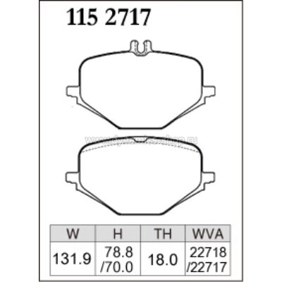 DIXCEL M-115 2717 Колодки M type задние для MERCEDES G-Класс I GLE (V167) I GLE Coupe (C167) AMG DIXCEL M-115 2717 Колодки M type задние для MERCEDES G-Класс I GLE (V167) I GLE Coupe (C167) AMG