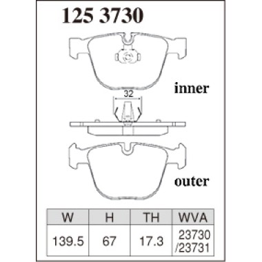 DIXCEL P-125 3730 Колодки Premium type задние для BMW 1 серии Coupe I M3 I 5 серии (E61) I 6 серии (E63) I 7 серии I X5 I X6 BENTLEY Arnage DIXCEL P-125 3730 Колодки Premium type задние для BMW 1 серии Coupe I M3 I 5 серии (E61) I 6 серии (E63) I 7 серии I X5 I X6 BENTLEY Arnage