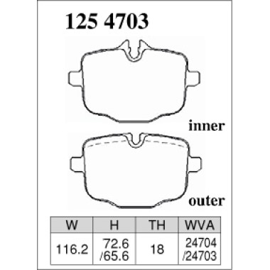 DIXCEL Z-125 4703 Колодки Z type задние для BMW M3 I M4, ALPINA B7 (G12) Biturbo All-wheel Drive DIXCEL Z-125 4703 Колодки Z type задние для BMW M3 I M4, ALPINA B7 (G12) Biturbo All-wheel Drive