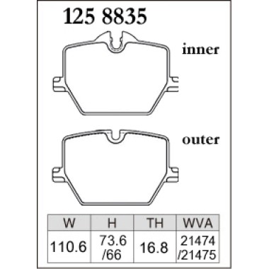 DIXCEL Z-125 8835 Колодки Z type задние для TOYOTA Supra スープラ (A90) I DB42(RZ) I 3.0L, BMW 3 серии I 4 серии DIXCEL Z-125 8835 Колодки Z type задние для TOYOTA Supra スープラ (A90) I DB42(RZ) I 3.0L, BMW 3 серии I 4 серии
