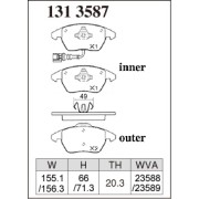 DIXCEL P-131 3587 Колодки Premium type передние для AUDI A3, VW Golf I Jetta I Passat, SKODA Superb I Octavia