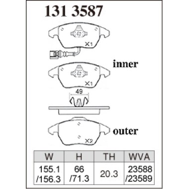 DIXCEL P-131 3587 Колодки Premium type передние для AUDI A3, VW Golf I Jetta I Passat, SKODA Superb I Octavia DIXCEL P-131 3587 Колодки Premium type передние для AUDI A3, VW Golf I Jetta I Passat, SKODA Superb I Octavia