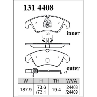 DIXCEL ES-131 4408 Колодки Extra Speed передние для AUDI A4 I Q5 I S4 I S5, FORD Focus RS DIXCEL ES-131 4408 Колодки Extra Speed передние для AUDI A4 I Q5 I S4 I S5, FORD Focus RS