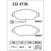 DIXCEL P-131 4738 Колодки Premium type передние для AUDI A3 I S3 I Q2 I Q3, VW Golf I Arteon, SKODA Octavia