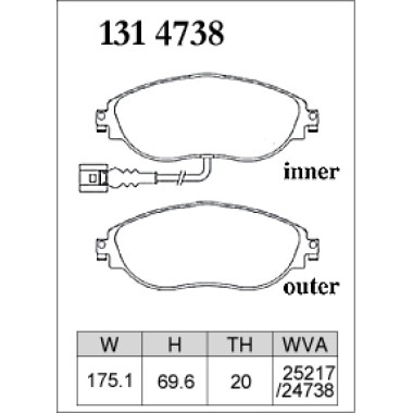 DIXCEL P-131 4738 Колодки Premium type передние для AUDI A3 I S3 I Q2 I Q3, VW Golf I Arteon, SKODA Octavia DIXCEL P-131 4738 Колодки Premium type передние для AUDI A3 I S3 I Q2 I Q3, VW Golf I Arteon, SKODA Octavia