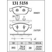 DIXCEL P-131 5158 Колодки Premium type передние для AUDI A6 I A6 Allroad I A7 I A8