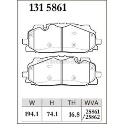 DIXCEL M-131 5861 Колодки M type передние для AUDI A4 I A5 I A6 I A7 Sportback I A8 I Q5 I Q7 I Q8, VOLKSWAGEN Touareg DIXCEL M-131 5861 Колодки M type передние для AUDI A4 I A5 I A6 I A7 Sportback I A8 I Q5 I Q7 I Q8, VOLKSWAGEN Touareg