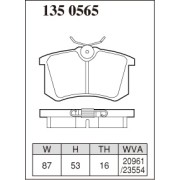 DIXCEL P-135 0565 Колодки Premium type задние для AUDI A1 I A3 I TT, SKODA Superb, VOLKSWAGEN Polo