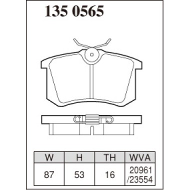 DIXCEL P-135 0565 Колодки Premium type задние для AUDI A1 I A3 I TT, SKODA Superb, VOLKSWAGEN Polo DIXCEL P-135 0565 Колодки Premium type задние для AUDI A1 I A3 I TT, SKODA Superb, VOLKSWAGEN Polo