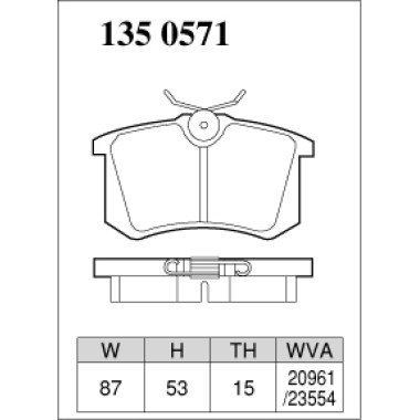 DIXCEL ES-135 0571 Колодки Extra Speed задние для AUDI A3, RENAULT Megane, VOLKSWAGEN Golf, SKODA Superb, CITROEN C3 DIXCEL ES-135 0571 Колодки Extra Speed задние для AUDI A3, RENAULT Megane, VOLKSWAGEN Golf, SKODA Superb, CITROEN C3