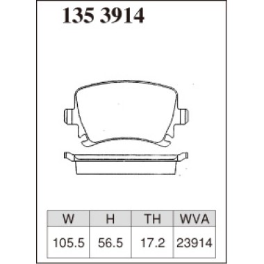 DIXCEL ES-135 3914 Колодки Extra Speed задние для AUDI A3 I A4 I A6 I TT, VOLKSWAGEN Golf I Tiguan I Passat I Scirocco I Jetta DIXCEL ES-135 3914 Колодки Extra Speed задние для AUDI A3 I A4 I A6 I TT, VOLKSWAGEN Golf I Tiguan I Passat I Scirocco I Jetta