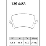 DIXCEL P-135 4483 Колодки Premium type задние для AUDI Q3, VOLKSWAGEN Golf GTI, SEAT Alhambra