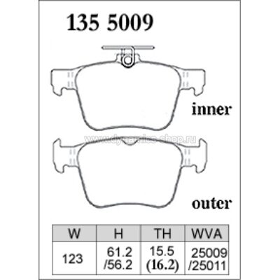 DIXCEL ES-135 5009 Колодки Extra Speed задние для AUDI A3 I TT I VOLKSWAGEN Golf 7 DIXCEL ES-135 5009 Колодки Extra Speed задние для AUDI A3 I TT I VOLKSWAGEN Golf 7