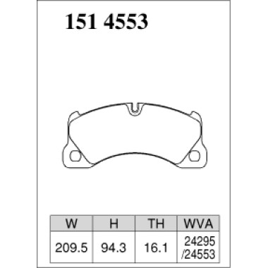 DIXCEL ES-151 4553 Колодки Extra Speed передние для PORSCHE Cayenne I Macan I Panamera, VOLKSWAGEN Touareg DIXCEL ES-151 4553 Колодки Extra Speed передние для PORSCHE Cayenne I Macan I Panamera, VOLKSWAGEN Touareg
