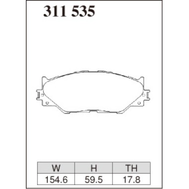 DIXCEL ES-311 535 Колодки Extra Speed передние для LEXUS IS250 I IS300h DIXCEL ES-311 535 Колодки Extra Speed передние для LEXUS IS250 I IS300h
