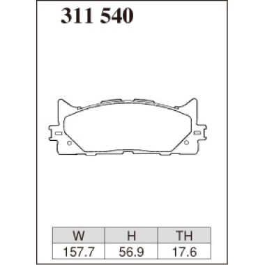 DIXCEL EC-311 540 Колодки Extra Cruise передние для TOYOTA Camry I Avalon, LEXUS ES DIXCEL EC-311 540 Колодки Extra Cruise передние для TOYOTA Camry I Avalon, LEXUS ES