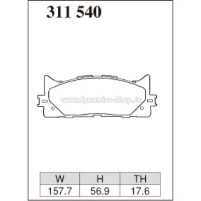 DIXCEL EC-311 540 Колодки Extra Cruise передние для TOYOTA Camry I Avalon, LEXUS ES DIXCEL EC-311 540 Колодки Extra Cruise передние для TOYOTA Camry I Avalon, LEXUS ES