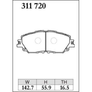 DIXCEL ES-311 720 Колодки Extra Speed передние для TOYOTA Camry I Rav4, LEXUS ES I UX DIXCEL ES-311 720 Колодки Extra Speed передние для TOYOTA Camry I Rav4, LEXUS ES I UX