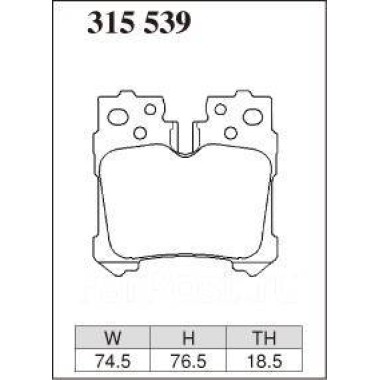 DIXCEL ES-315 539 Колодки Extra Speed задние для LEXUS LS460 (USF40, USF41) Version S I SZ I LS500 I LS600h DIXCEL ES-315 539 Колодки Extra Speed задние для LEXUS LS460 (USF40, USF41) Version S I SZ I LS500 I LS600h