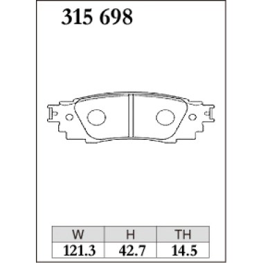 DIXCEL ES-315 698 Колодки Extra Speed задние для TOYOTA Camry I Rav4, LEXUS ES I UX DIXCEL ES-315 698 Колодки Extra Speed задние для TOYOTA Camry I Rav4, LEXUS ES I UX