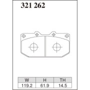 DIXCEL ES-321 262 Колодки Extra Speed передние для NISSAN Fairlady Z I Skyline I Silvia I 300ZX (OEM 4POT SUMITOMO)