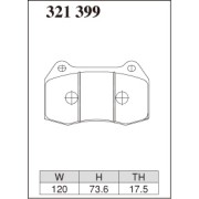 DIXCEL ES-321 399 Колодки Extra Speed передние для NISSAN Skyline GT-R (Vスペック･VスペックN1含む) (BREMBO)
