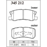 DIXCEL ES-345 212 Колодки Extra Speed задние для MITSUBISHI Delica D:5 デリカ I Outlander I Galant