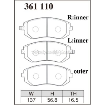 DIXCEL EC-361 110 Колодки Extra Cruise передние для SUBARU Exiga I Impreza I Forester I Legacy I Outback DIXCEL EC-361 110 Колодки Extra Cruise передние для SUBARU Exiga I Impreza I Forester I Legacy I Outback
